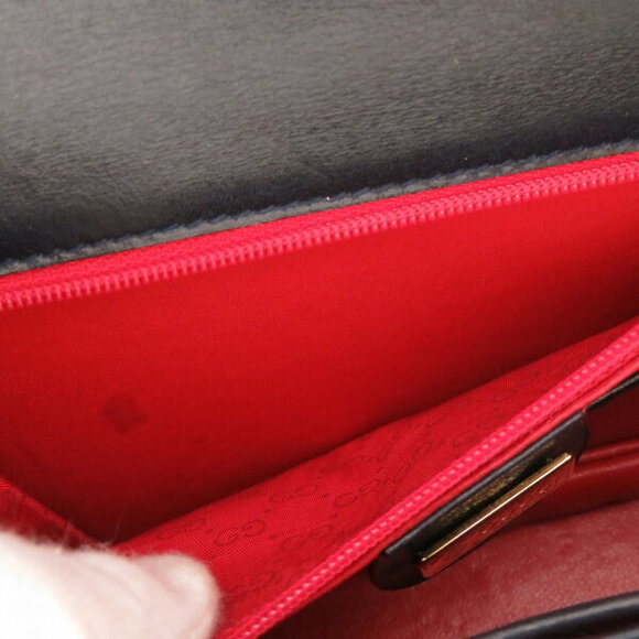 Gucci Bamboo Leather Navy Blue Handbag - Picture 7 of 8